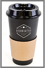 custom printed coffee cup and plastic lid