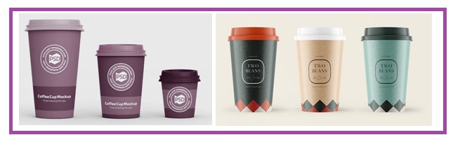 customized coffee cup and coloured sip through lids