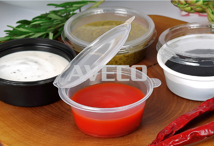50cc PP Hinged Lid Sauce Cup